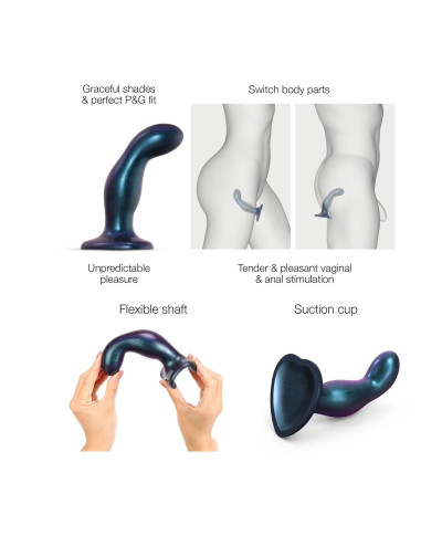 DILDO PLUG SNAKY BLEU METALLIC - M