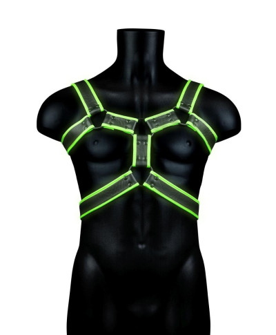 Body Harness - Glow in the Dark - Neon GreenBlack - LXL