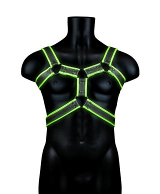 Body Harness - Glow in the Dark - Neon GreenBlack - LXL