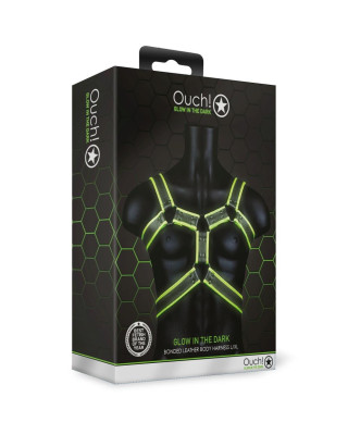 Body Harness - Glow in the Dark - Neon GreenBlack - LXL