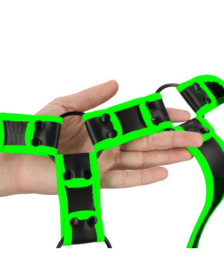 Body Harness - Glow in the Dark - Neon GreenBlack - LXL