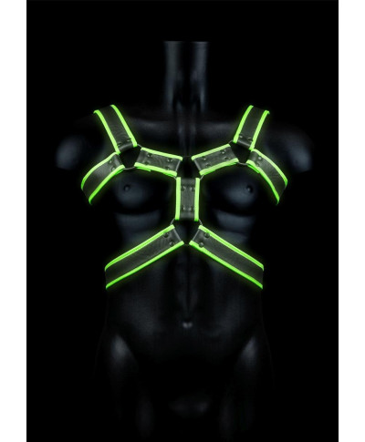 Body Harness - Glow in the Dark - Neon GreenBlack - LXL