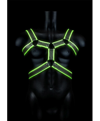 Body Harness - Glow in the Dark - Neon GreenBlack - LXL