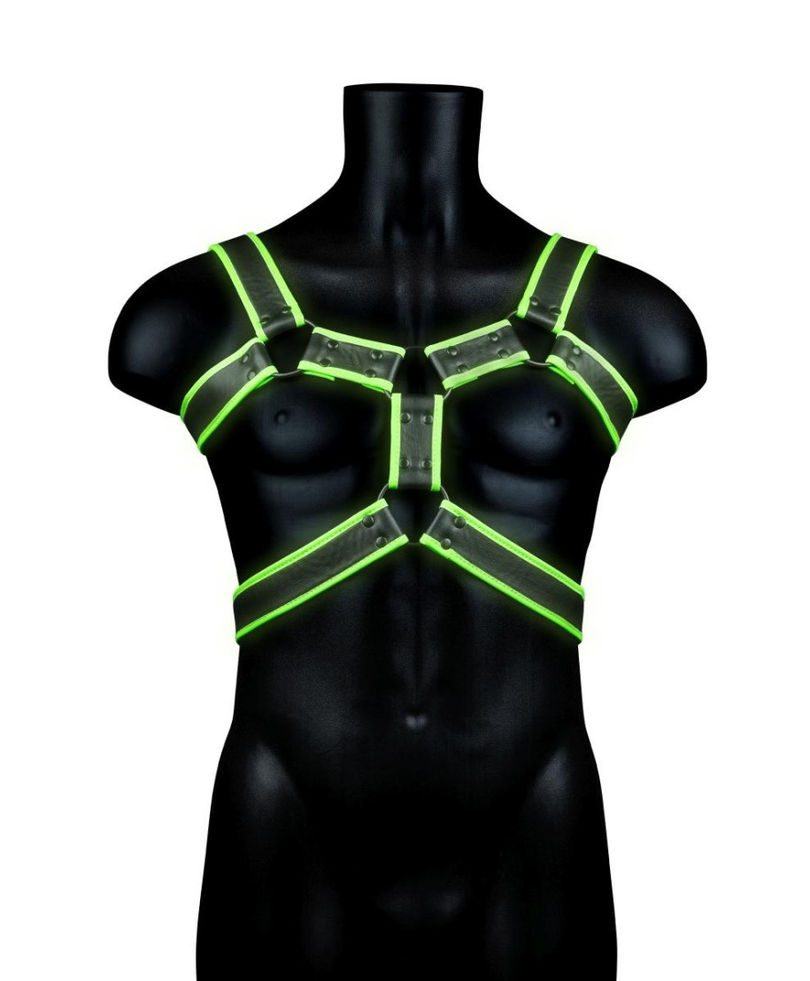 Body Harness - Glow in the Dark - Neon GreenBlack - SM