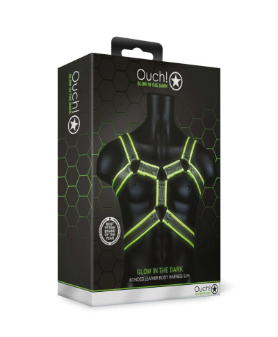 Body Harness - Glow in the Dark - Neon GreenBlack - SM