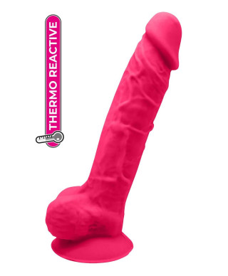 REAL LOVE DILDO WITH BALLS 7INCH FUCHSIA