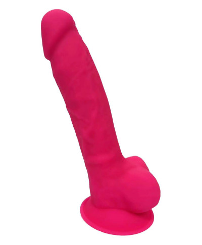 REAL LOVE DILDO WITH BALLS 7INCH FUCHSIA