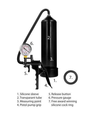 Elite Beginner Pump With PSI Gauge - Black