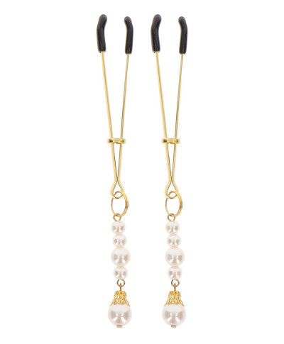 Tweezers With Pearls Gold