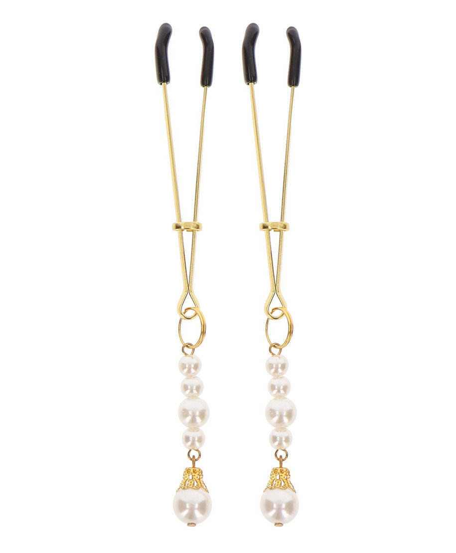 Tweezers With Pearls Gold