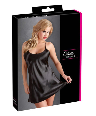 Satin Chemise Black M