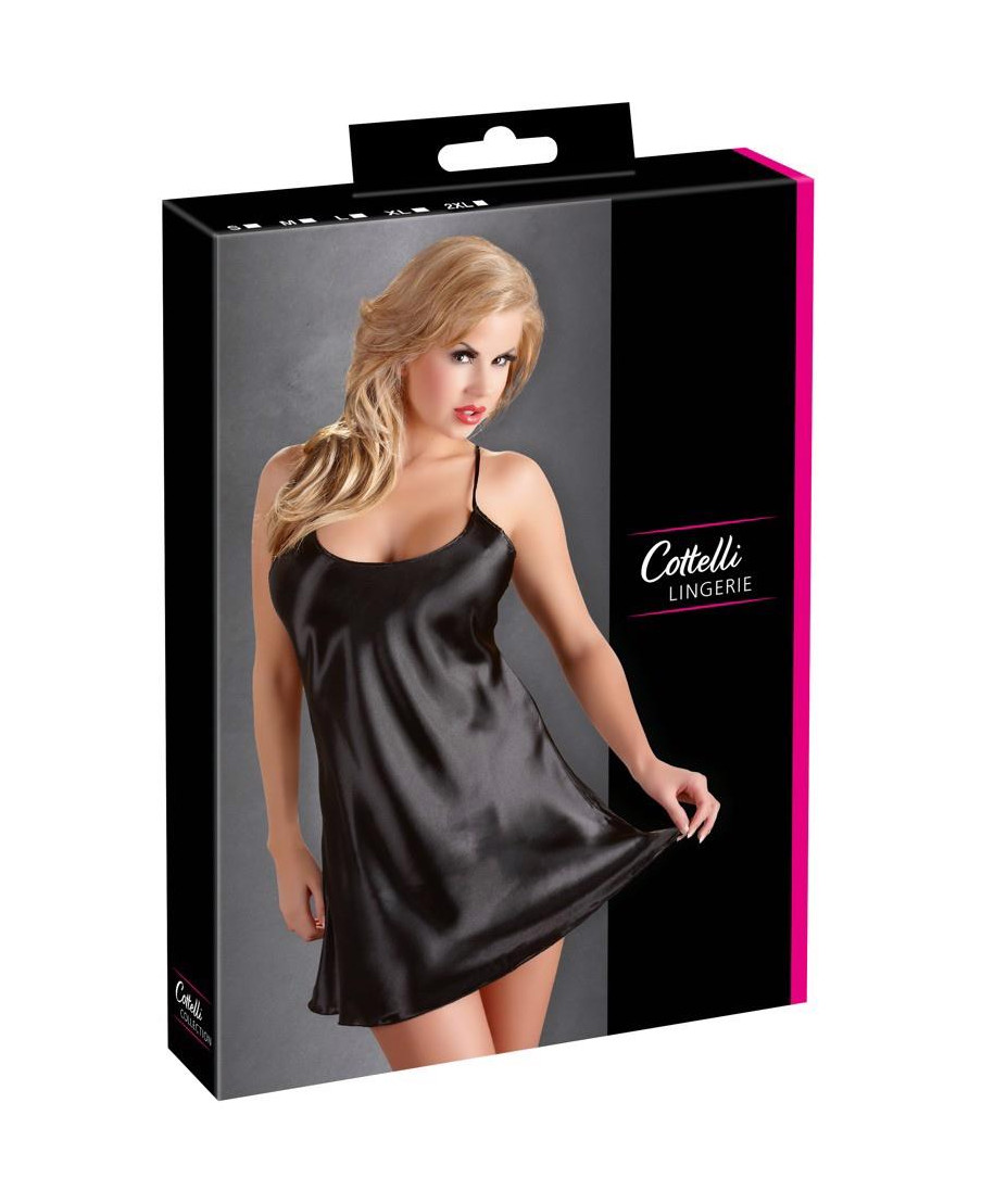 Satin Chemise Black M