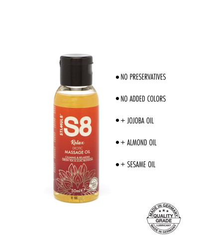 S8 Massage Oil 50ml Green Tea Lilac Blossom