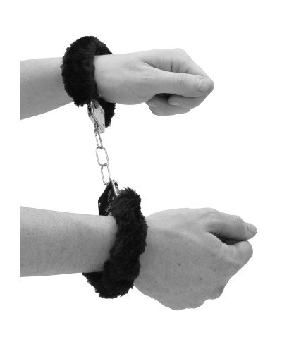 Pleasure Furry Hand Cuffs - With Quick-Release Button