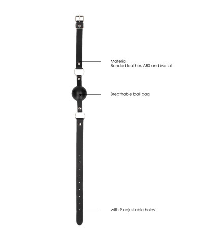 Breathable Ball Gag - With Bonded Leather Straps