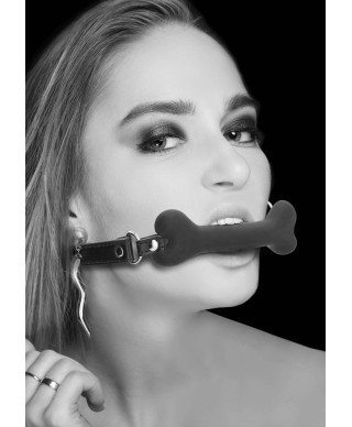 Silicone Bone Gag - With Adjustable Bonded Leather Straps