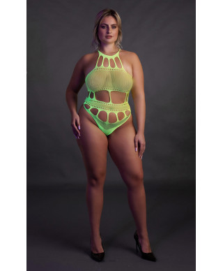 Body with Grecian Neckline - Neon Green - XLXXXXL