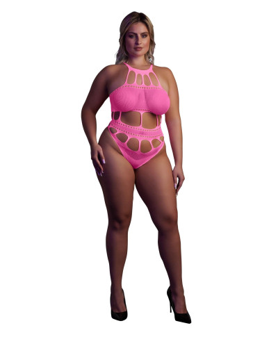 Body with Grecian Neckline - Neon Pink - XLXXXXL