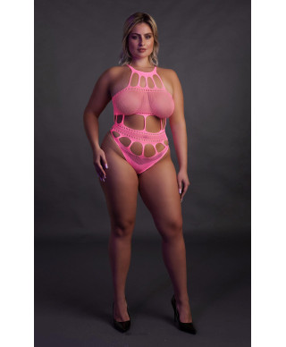 Body with Grecian Neckline - Neon Pink - XLXXXXL