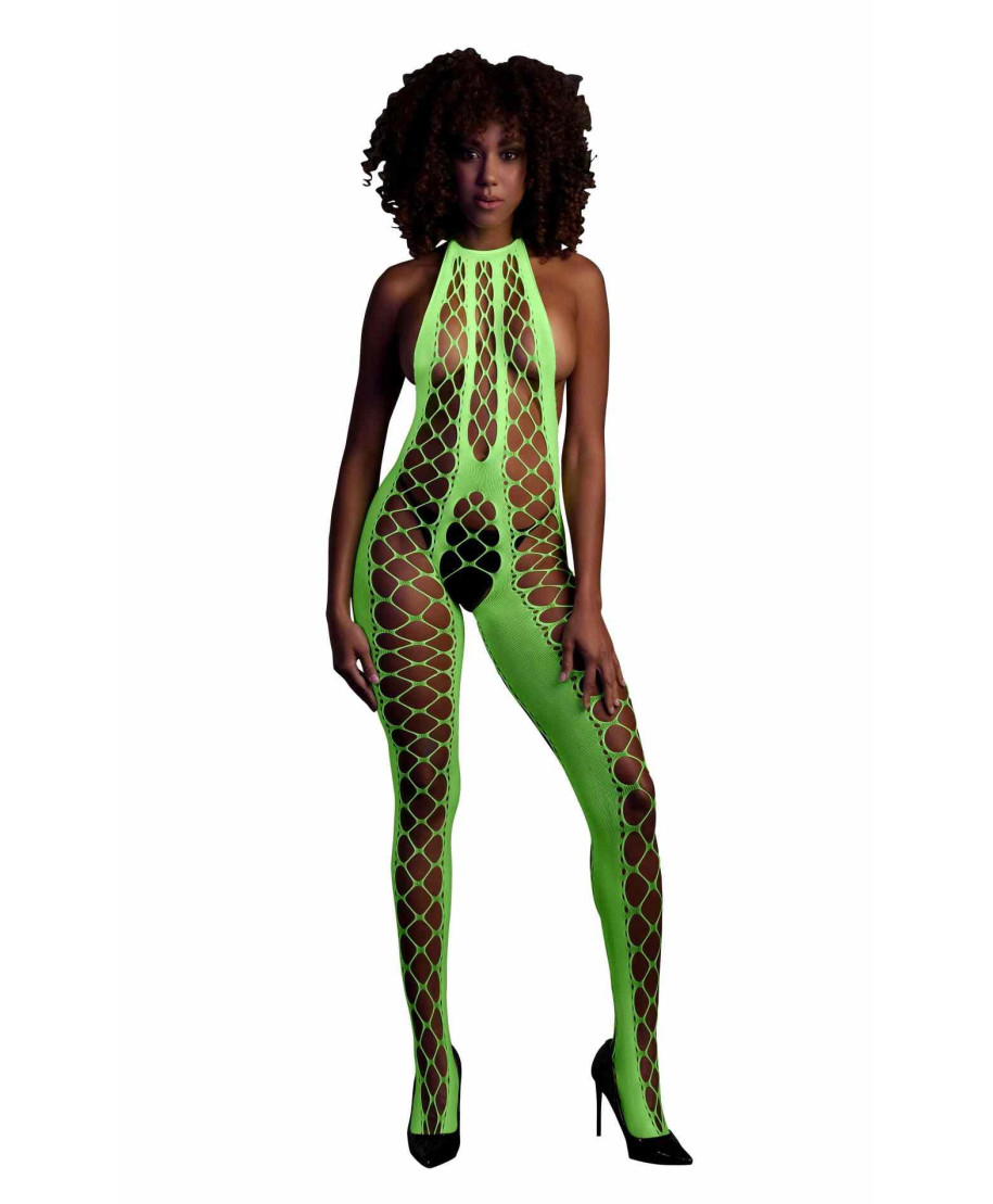 Bodystocking with Halterneck - Green - XSXL