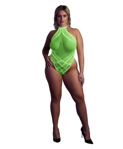 Body with Halter Neck - Neon Green - XLXXXXL