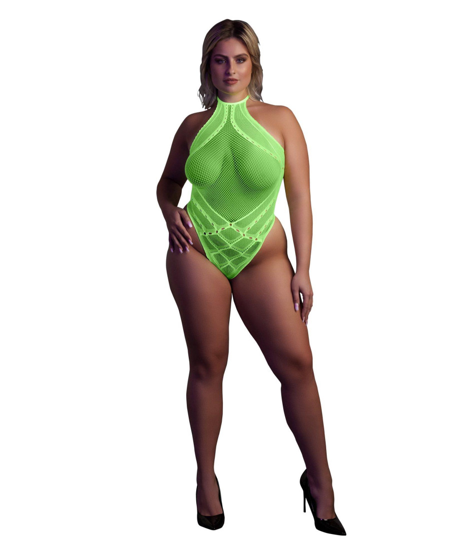 Body with Halter Neck - Neon Green - XLXXXXL