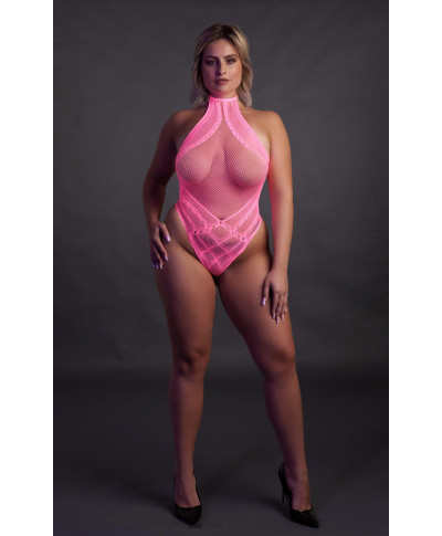 Body with Halter Neck - Neon Pink - XLXXXXL