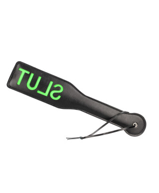 Slut Paddle - Glow in the Dark - BlackNeon Green