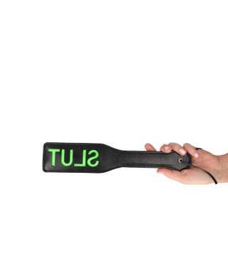 Slut Paddle - Glow in the Dark - BlackNeon Green