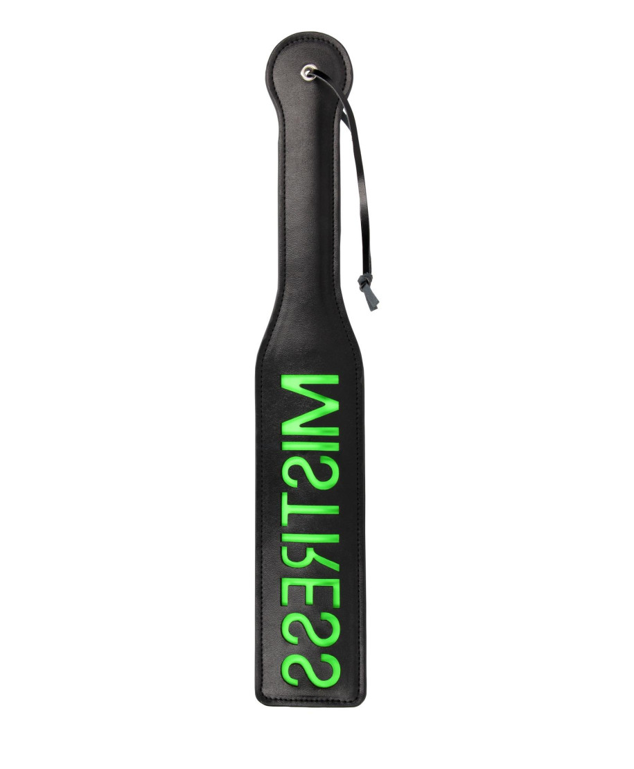 Mistress Paddle - Glow in the Dark - BlackNeon Green