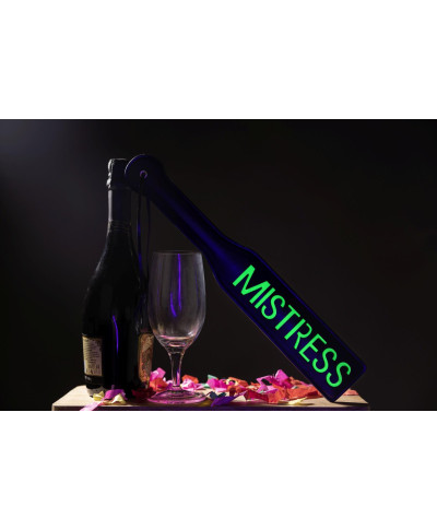 Mistress Paddle - Glow in the Dark - BlackNeon Green