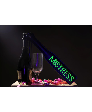 Mistress Paddle - Glow in the Dark - BlackNeon Green