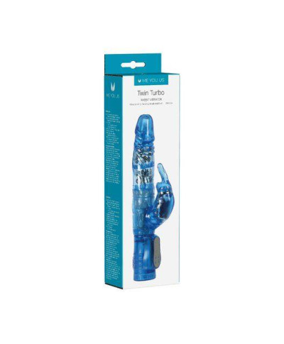 Me You Us Twin Turbo Rabbit Vibrator Blue