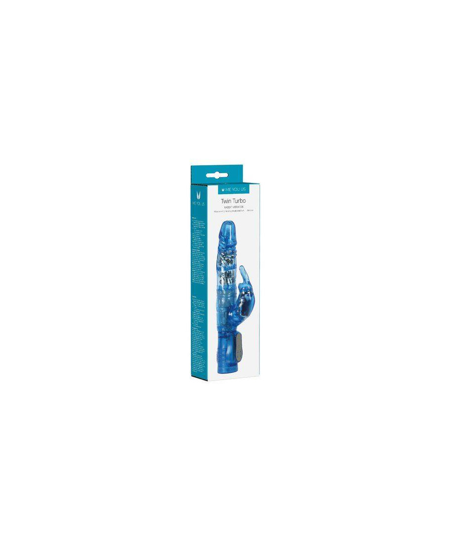 Me You Us Twin Turbo Rabbit Vibrator Blue