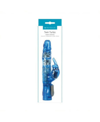 Me You Us Twin Turbo Rabbit Vibrator Blue