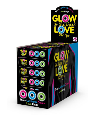 Glow In The Dark Love Rings Multicolor