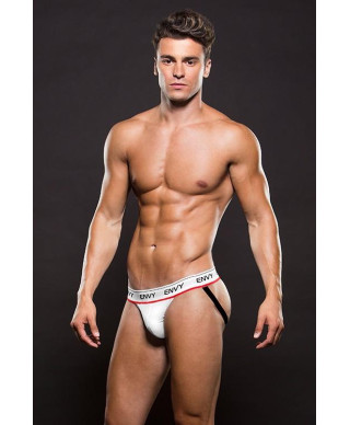 LOGO ELASTIC LOWRISE MESH JOCK WHT ML