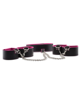 Reversible Collar Wrist Ankle Cuffs - Pink