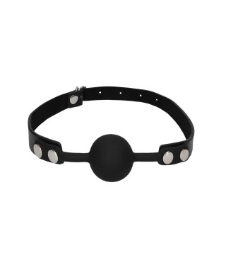 Silicone Ball Gag - with Adjustable Bonded Leather Straps