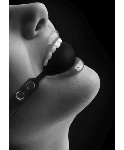 Silicone Ball Gag - with Adjustable Bonded Leather Straps