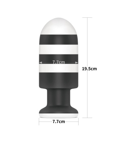 ZATYCZKA ANALNA CZARNO-BIAŁA SILIKONOWA KOREK ANALNY PLUG 195 CM