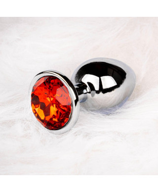 METALOWY ELEGANCKI KOREK ANALNY PLUG Z DIAMENTEM 7 CM WODOODPORNY