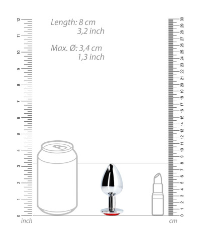 METALOWY KOREK ANALNY PLUG Z DIAMENTEM 8 CM WODOODPORNY