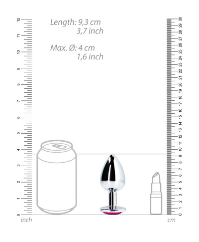 SREBRNA ZATYCZKA PLUG ANALNY KOREK METALOWY Z DIAMENTEM 93 CM