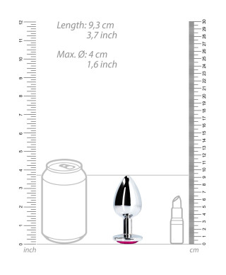 SREBRNA ZATYCZKA PLUG ANALNY KOREK METALOWY Z DIAMENTEM 93 CM