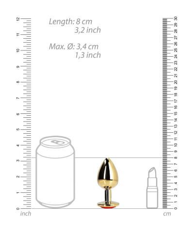 PLUG ZŁOTY ZATYCZKA ANALNA KOREK METALOWY Z DIAMENTEM 8 CM