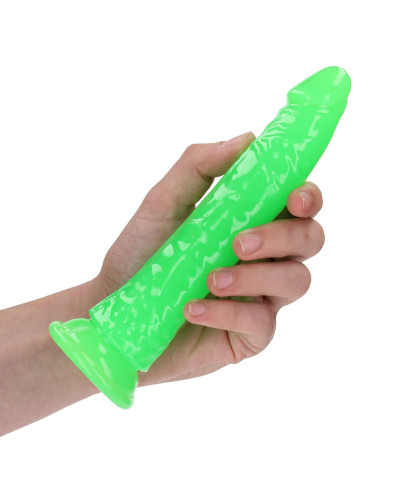 Slim Realistic Dildo with Suction Cup - Glow in the Dark - 7 18 cm