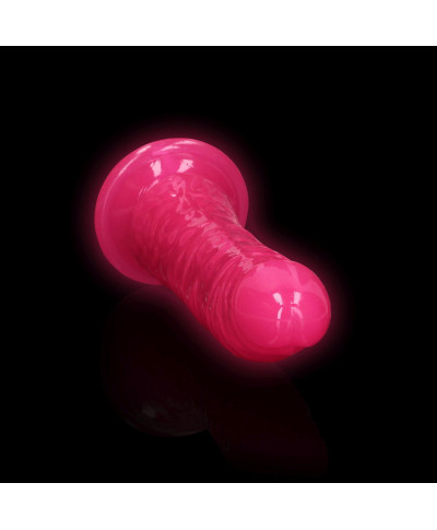 Slim Realistic Dildo with Suction Cup - Glow in the Dark - 7 18 cm