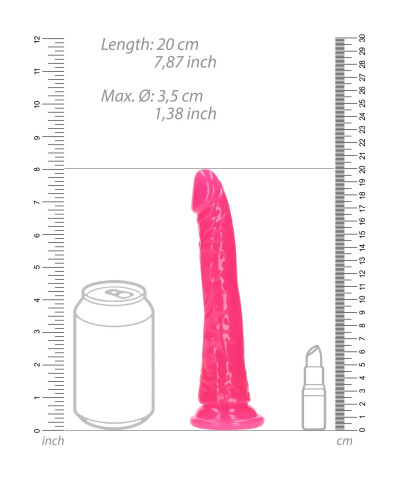 Slim Realistic Dildo with Suction Cup - Glow in the Dark - 7 18 cm