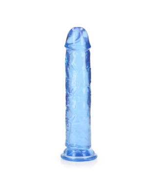 Żelowe niebieskie dildo z przyssawką waginalne i analne 22 cm